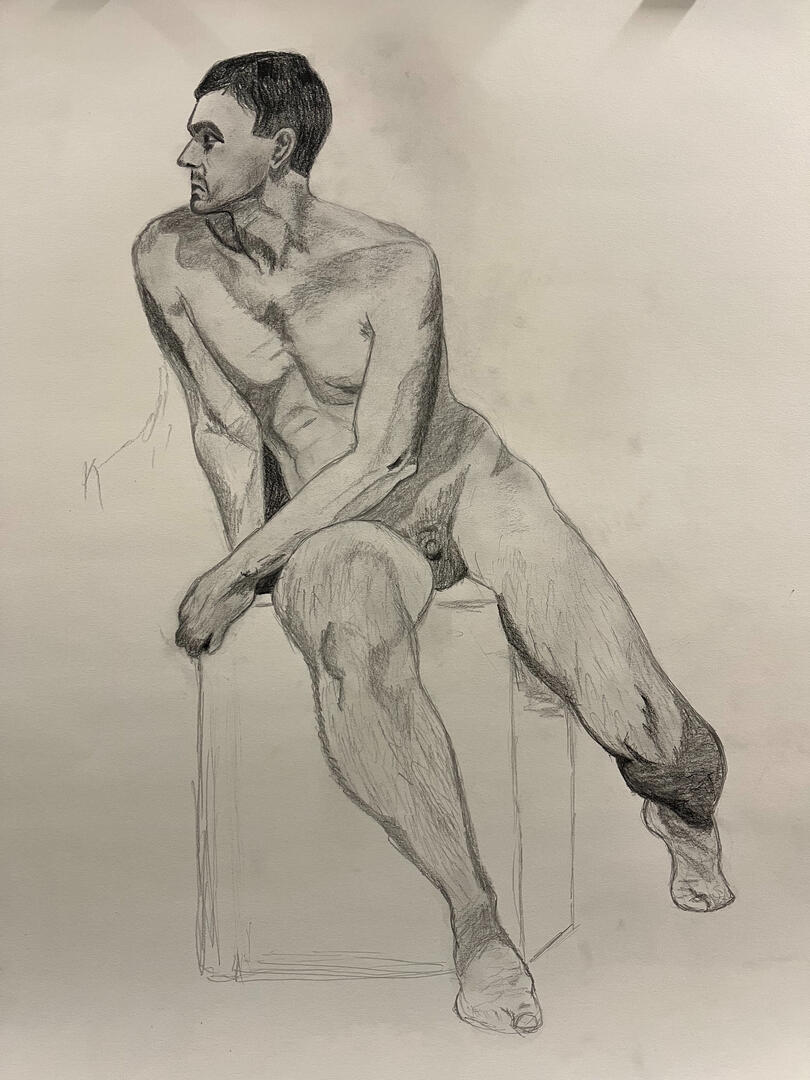 graphite on paper, 18 x 24 in.