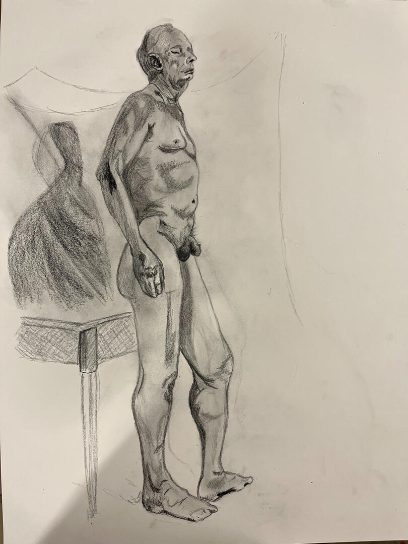graphite on paper, 18 x 24 in.